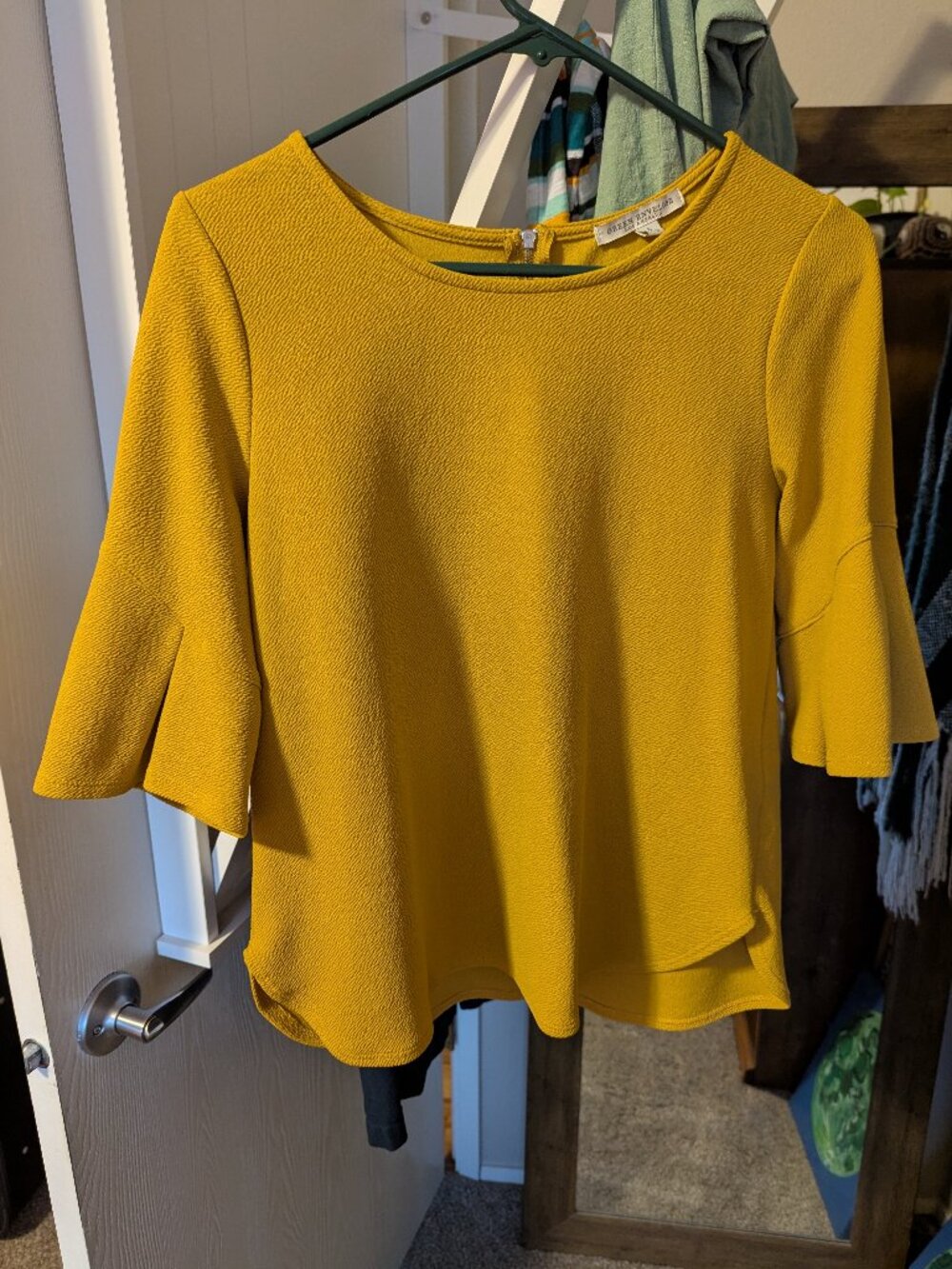 Green envelope blouse
